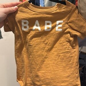 Kids Short Sleeve Tee - Mustard 'Babe' Shirt